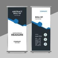 modern roll up banner template with abstract design vector