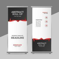 creative red ribbon roll up banner vector