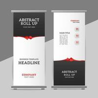 creative red ribbon roll up banner vector