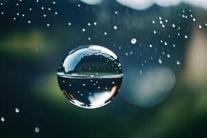 ai generado un soltar de agua es reflejado en el aire foto