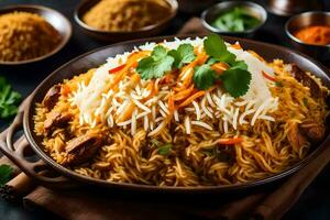 ai generado indio Biryani - Biryani - indio comida - indio cocina - Indiana foto