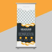 business roll up banner design display standee for presentation purpose vector