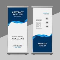 modern roll up banner template with abstract design vector