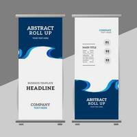 modern roll up banner template with abstract design vector