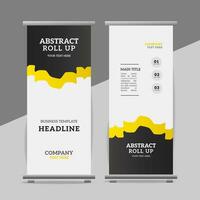 modern roll up banner template with abstract design vector