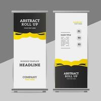 modern roll up banner template with abstract design vector