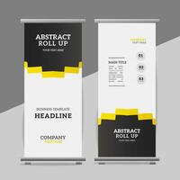 modern roll up banner template with abstract design vector