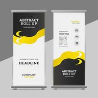 modern roll up banner template with abstract design vector