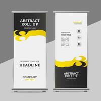 modern roll up banner template with abstract design vector