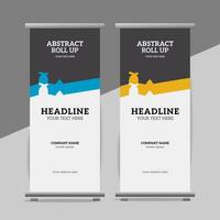 modern roll up banner template with abstract design vector