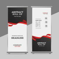 modern roll up banner template with abstract design vector