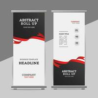 modern roll up banner template with abstract design vector