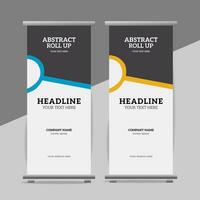 modern roll up banner template with abstract design vector