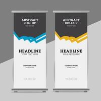 modern roll up banner template with abstract design vector