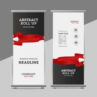 modern roll up banner template with abstract design vector