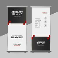 modern roll up banner template with abstract design vector