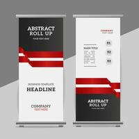 modern roll up banner template with abstract design vector