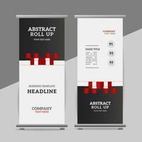 modern roll up banner template with abstract design vector