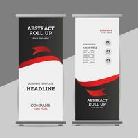 modern roll up banner template with abstract design vector