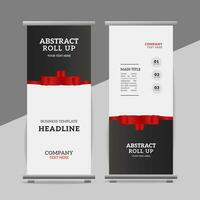 modern roll up banner template with abstract design vector