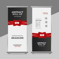 modern roll up banner template with abstract design vector