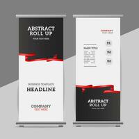 modern roll up banner template with abstract design vector