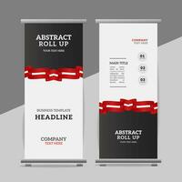 modern roll up banner template with abstract design vector