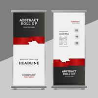 modern roll up banner template with abstract design vector