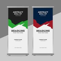 modern roll up banner template with abstract design vector