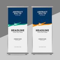 modern roll up banner template with abstract design vector