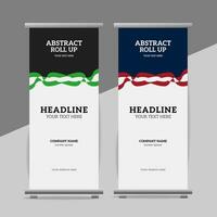 modern roll up banner template with abstract design vector