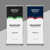 modern roll up banner template with abstract design vector