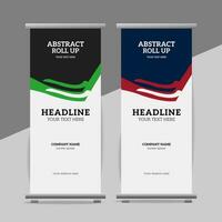 modern roll up banner template with abstract design vector