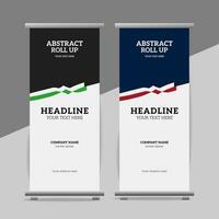 modern roll up banner template with abstract design vector