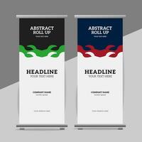 modern roll up banner template with abstract design vector