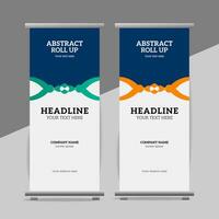 modern roll up banner template with abstract design vector