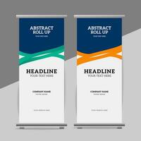 modern roll up banner template with abstract design vector