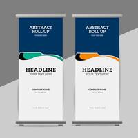 modern roll up banner template with abstract design vector