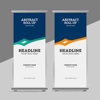 modern roll up banner template with abstract design vector