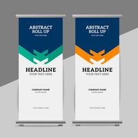 modern roll up banner template with abstract design vector