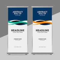 modern roll up banner template with abstract design vector