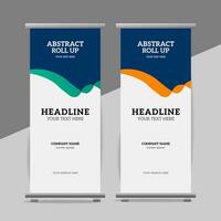 modern roll up banner template with abstract design vector