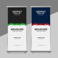 modern roll up banner template with abstract design vector