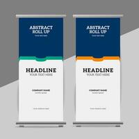 modern roll up banner template with abstract design vector