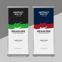 modern roll up banner template with abstract design vector