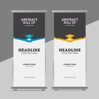 modern roll up banner template with abstract design vector