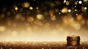 AI generated An elegant gold glitter background for a message, suitable for a sophisticated celebration photo