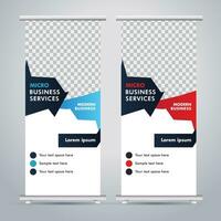 Modern roll up banner design template. flyer. pull up. presentation. brochure. poster. advertisement. print media vector