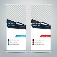 Modern roll up banner design template. flyer. pull up. presentation. brochure. poster. advertisement. print media vector