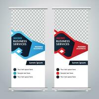 Modern roll up banner design template. flyer. pull up. presentation. brochure. poster. advertisement. print media vector